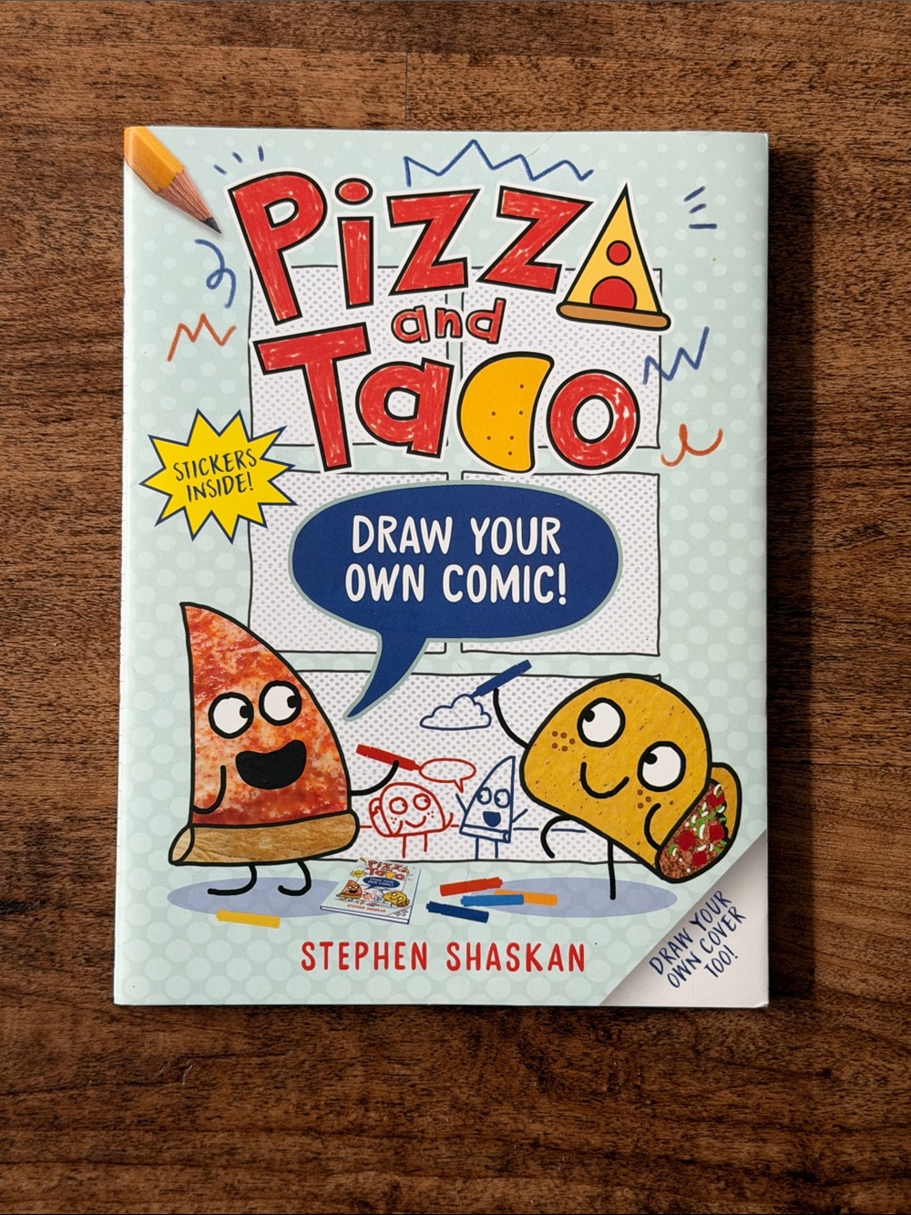 Stephen Shaskan Pizz and Taco Draw Your Own Comic! - Light Blue